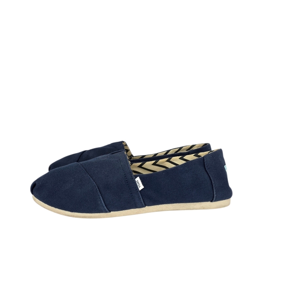 TOMS Women's Alpargata Recycled Cotton Casual Canvas Slip-On Navy Blue Size 8.5